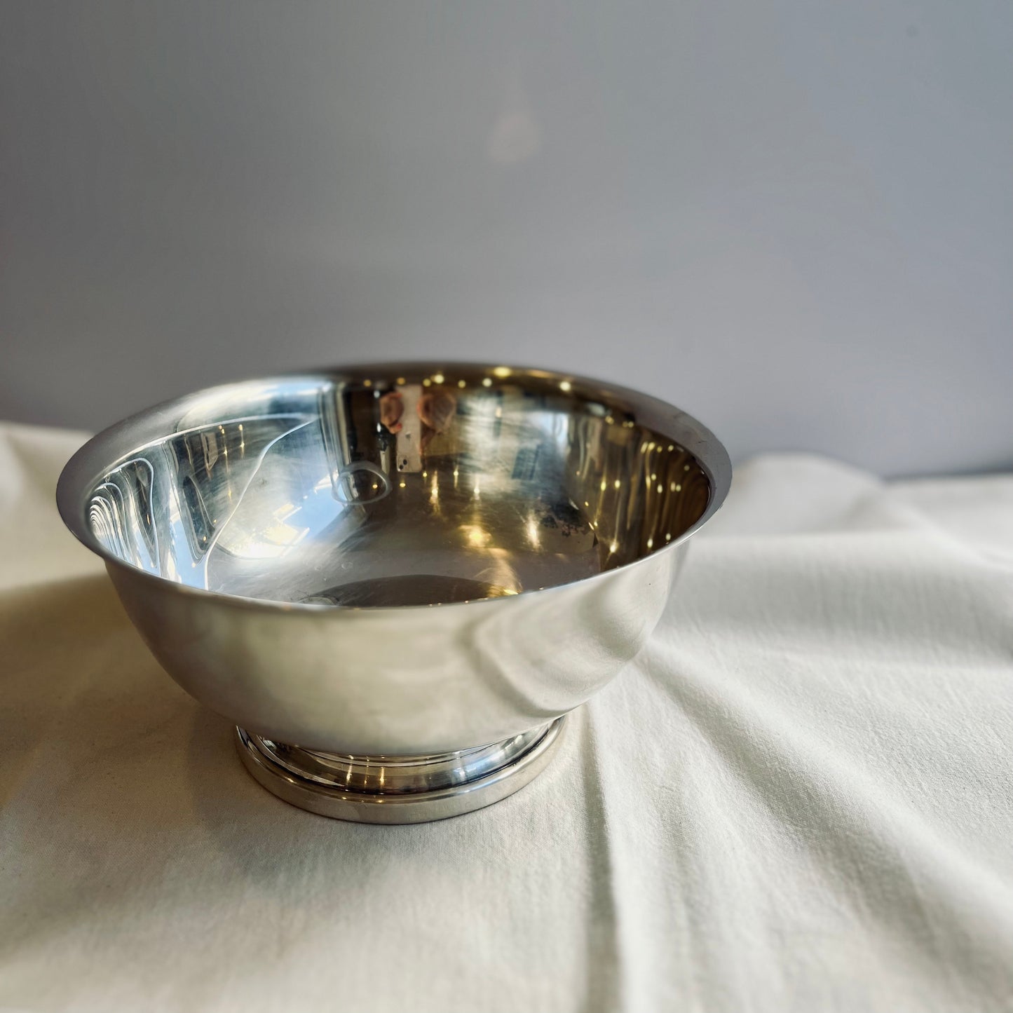 Vintage Silver Pedestal Bowl, 9 inches